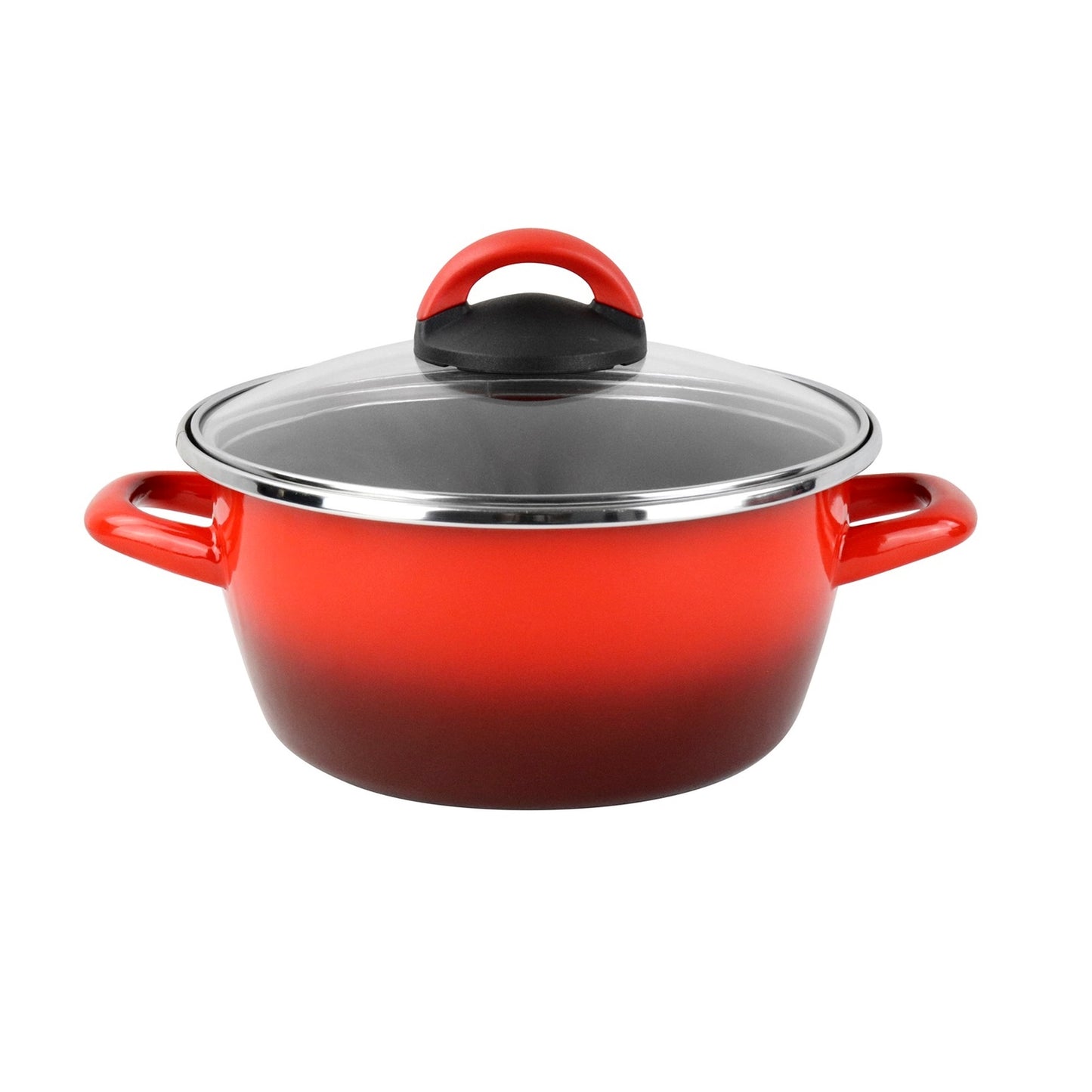 Cacerola 'sr' Ø20cm Con Tapa Vidrio Rojo Magefesa_0