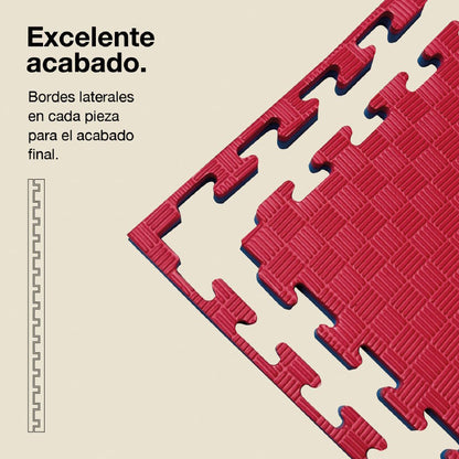 Jowy Tatami Puzzle 2cm 100x100cm – Superficie 5 Líneas Rojo/azul_2