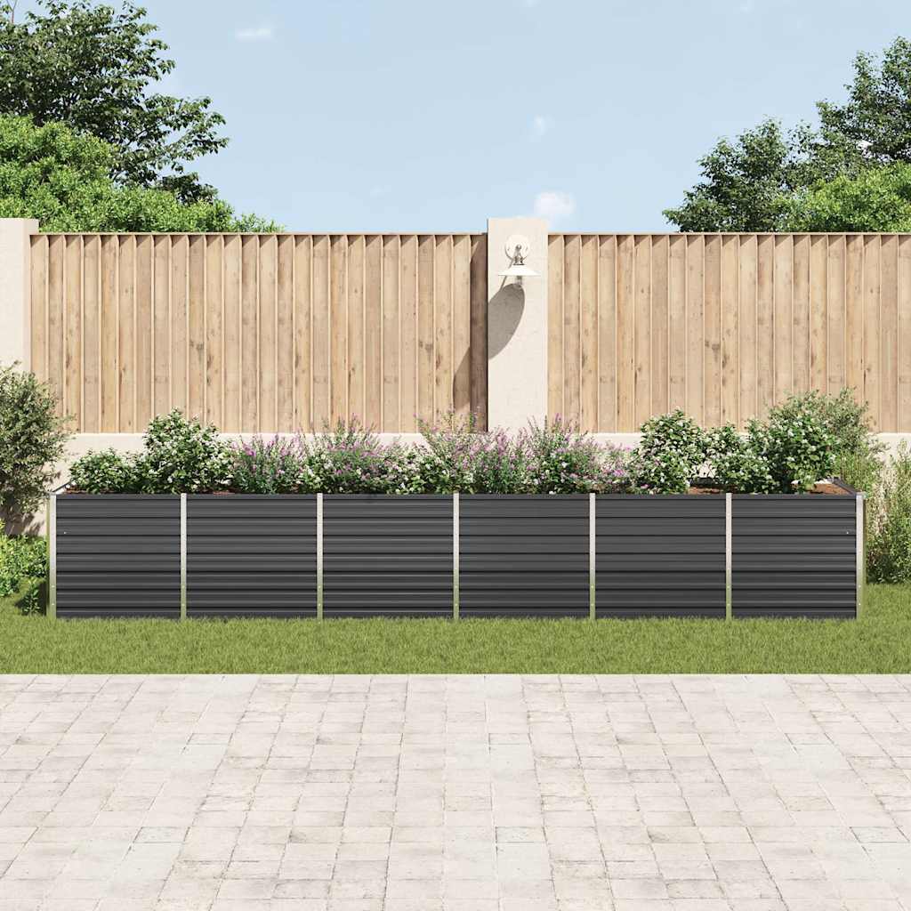 Arriate De Jardín De Acero Galvanizado Antracita 480x80x77 Cm_2