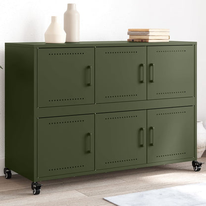 Aparador De Acero Laminado En Frío Verde Oliva 100,5x39x72 Cm / Vetonek_5