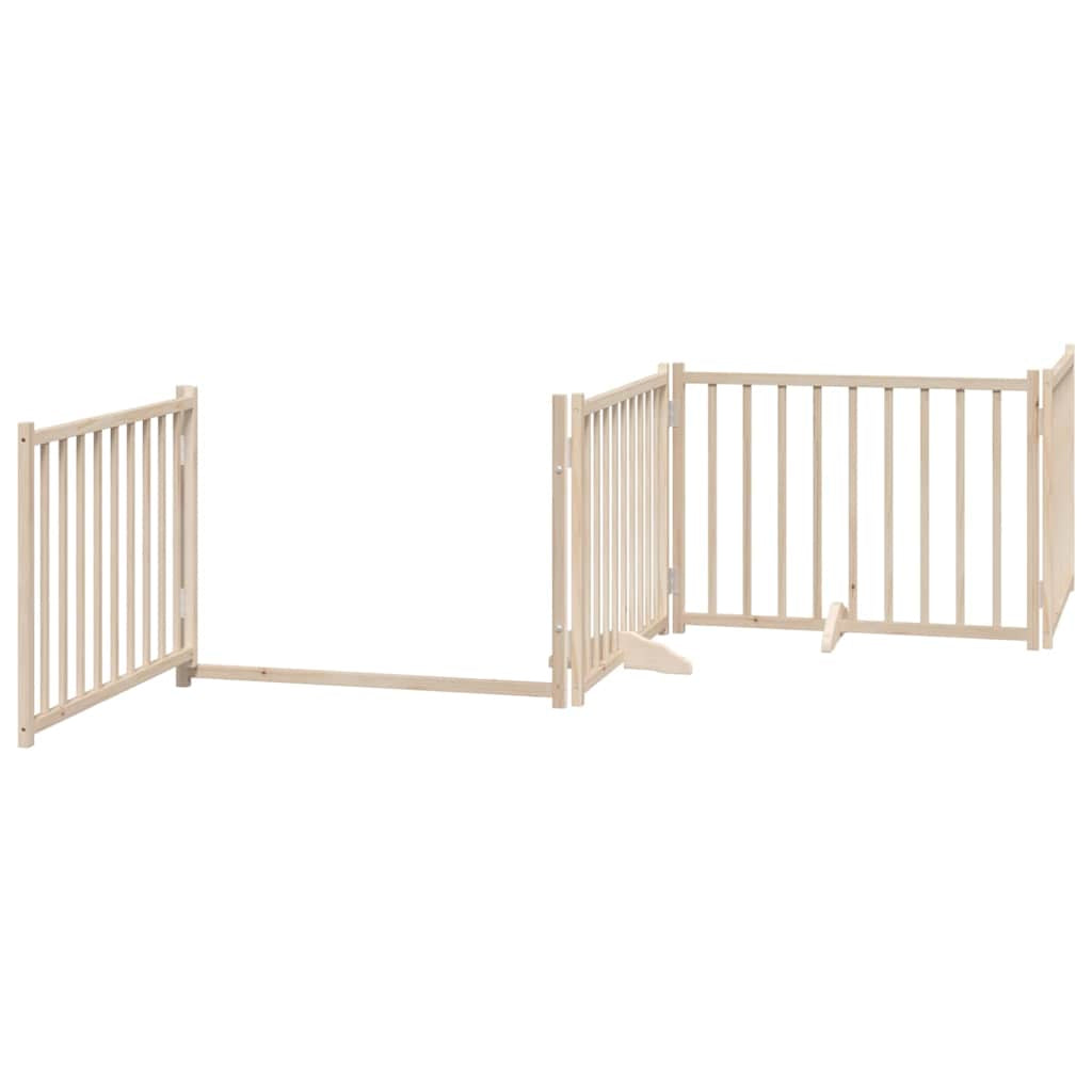 Vidaxl Puerta Para Perros Plegable 8 Paneles Madera De Álamo 640 Cm_3
