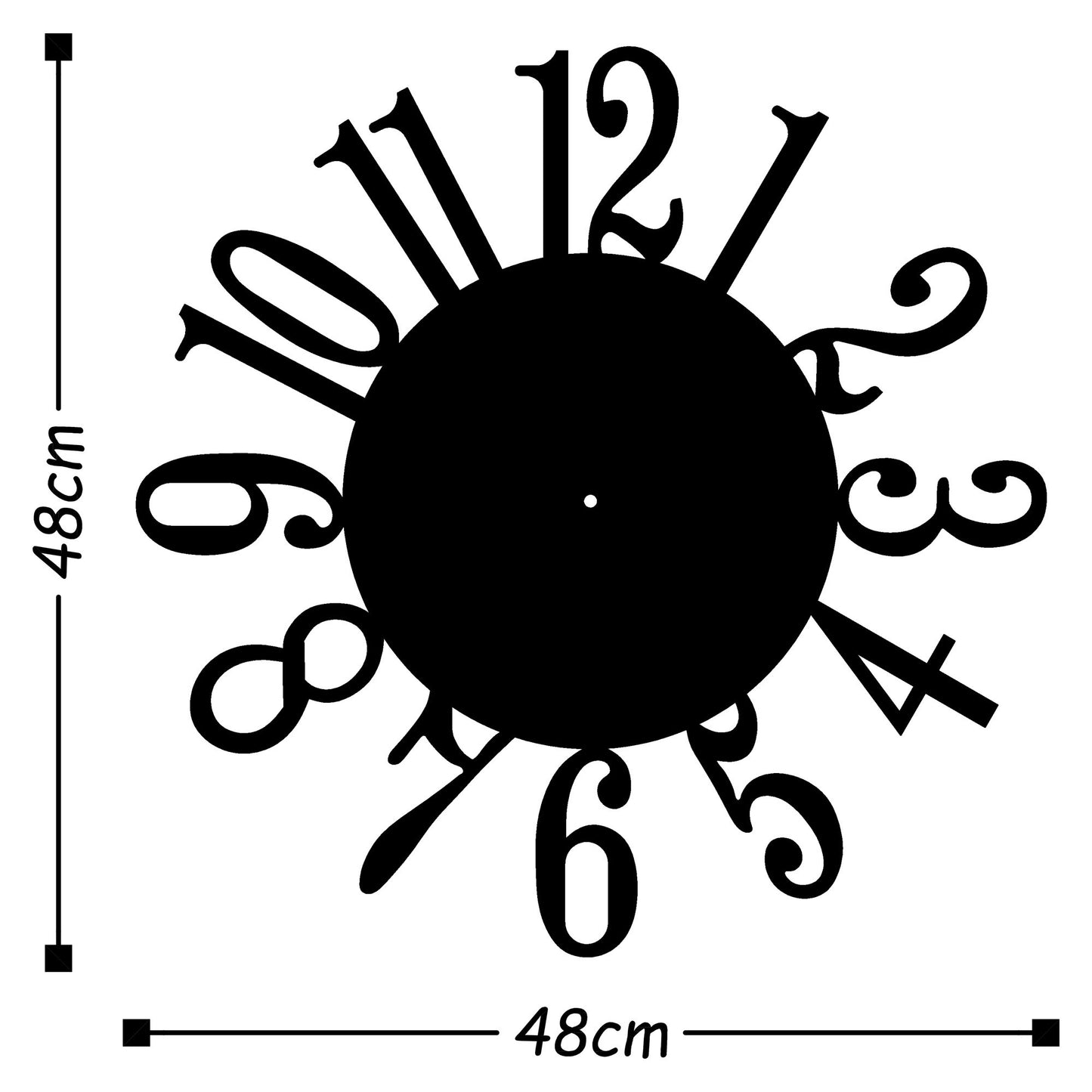 Reloj De Pared Circular Metal Con Números_1