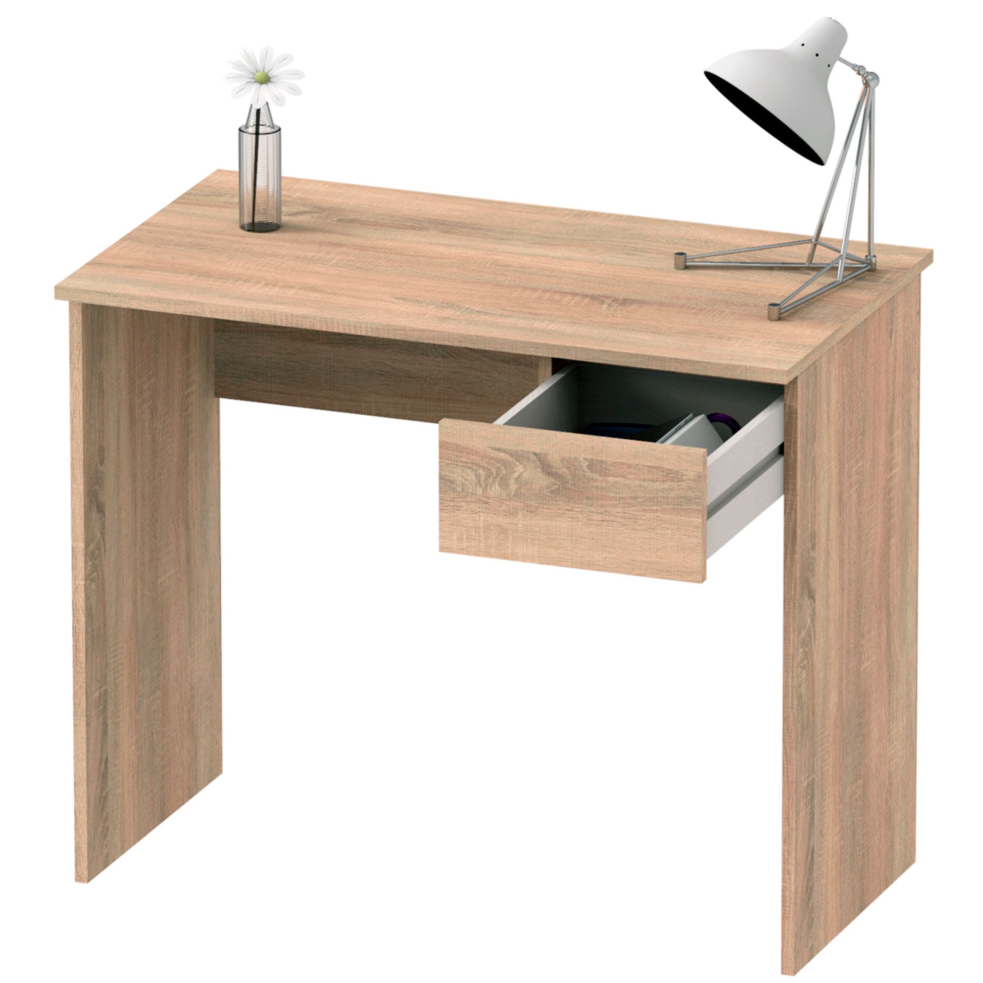 Escritorio, Mesa De Ordenador 75x90x50cm, 1 Cajón, Oficina, Habitación Juvenil, Desk, Briebe, Nova, Madera_0