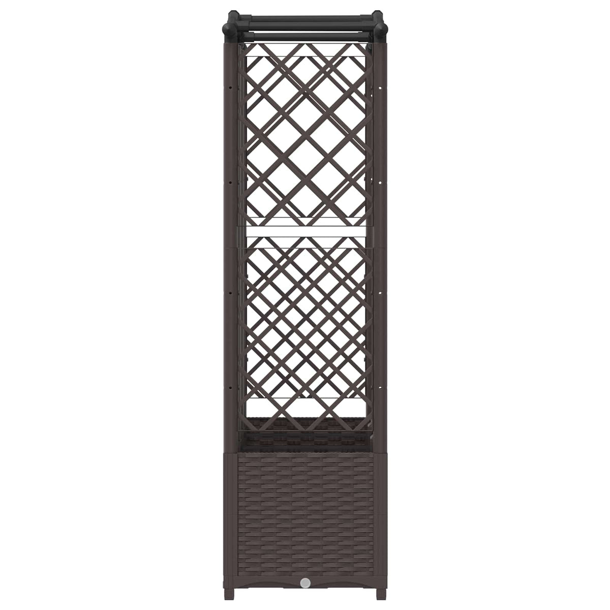 Cama Elevada Con Trellis Y Techo Marrón 163 X 40 X 138 Cm Pp_3