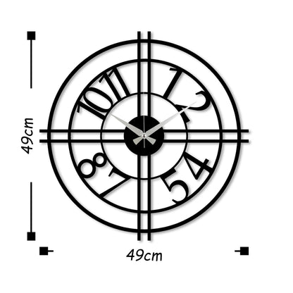 Reloj De Pared Circular Metal Estilo Cruz_2
