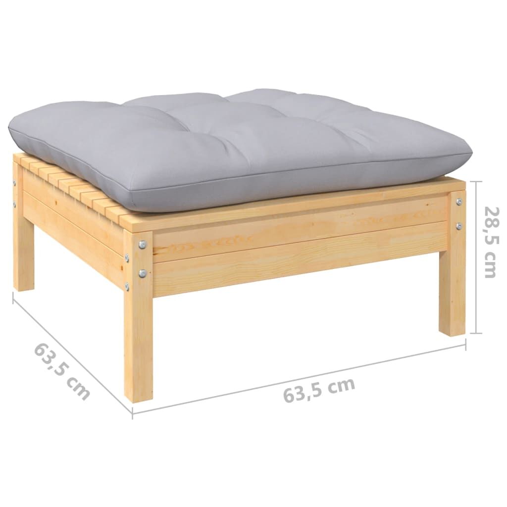 Vidaxl Juego De Muebles De Jardín 11 Pzas Y Cojines Madera Maciza Pino_2