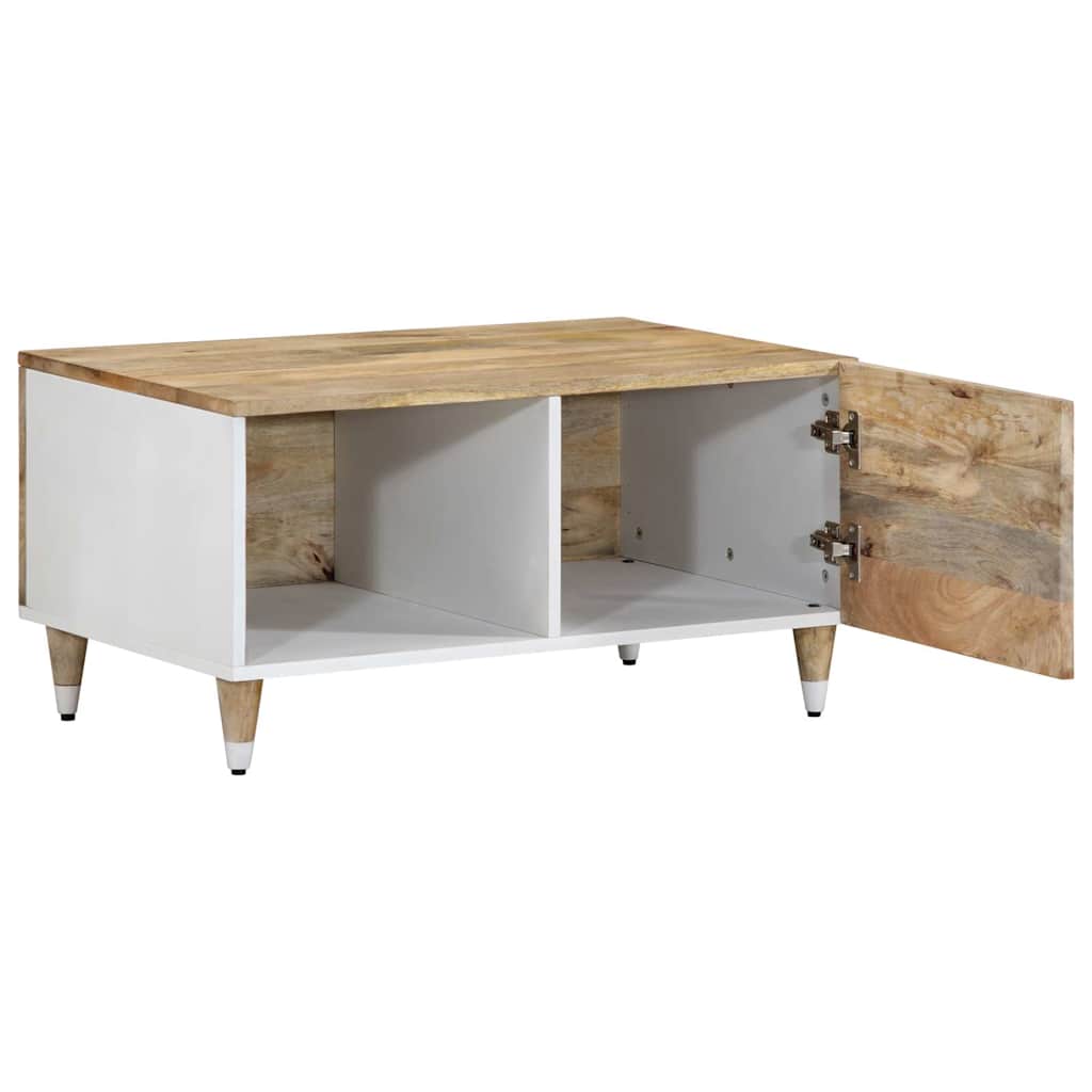Mesa De Centro De Madera Maciza De Mango 80x50x40 Cm_1