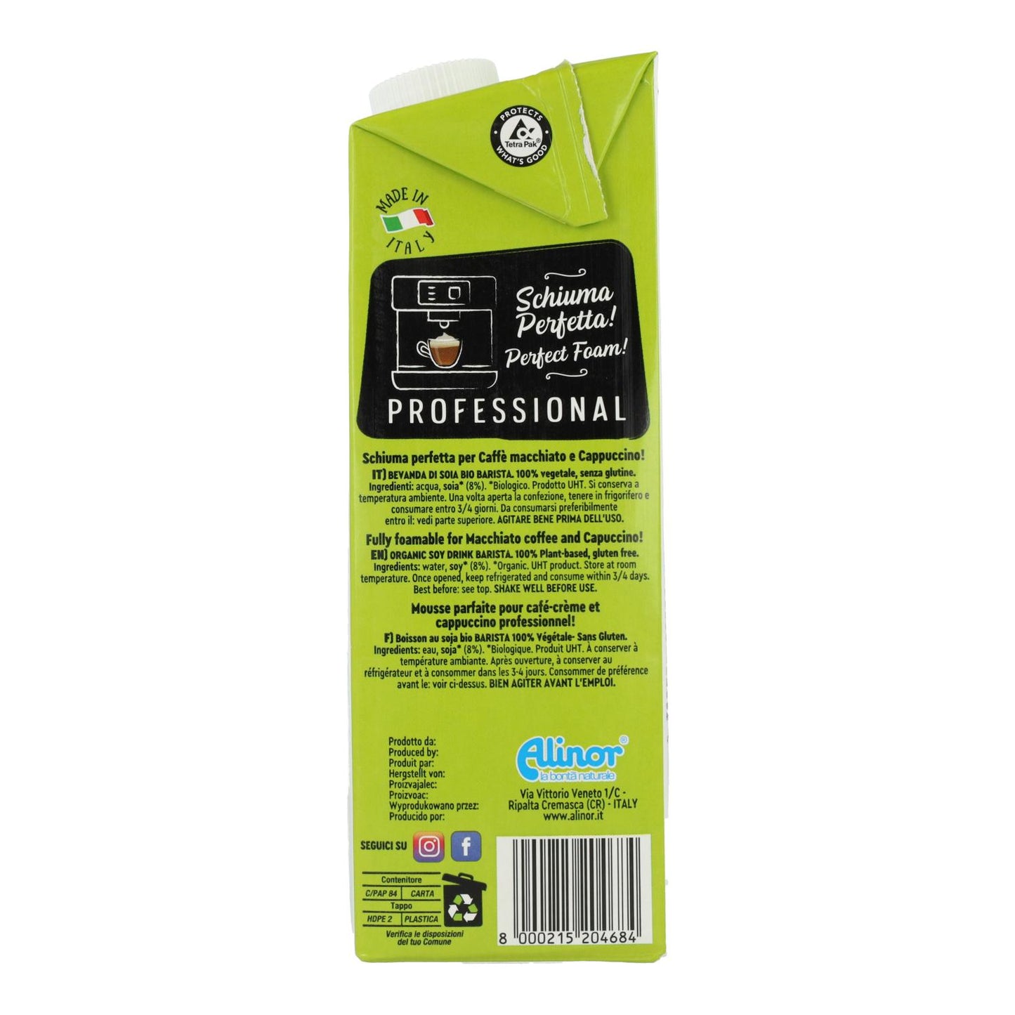 Bebida de Soja Sem Glúten Barista BIO Vitariz 1 L