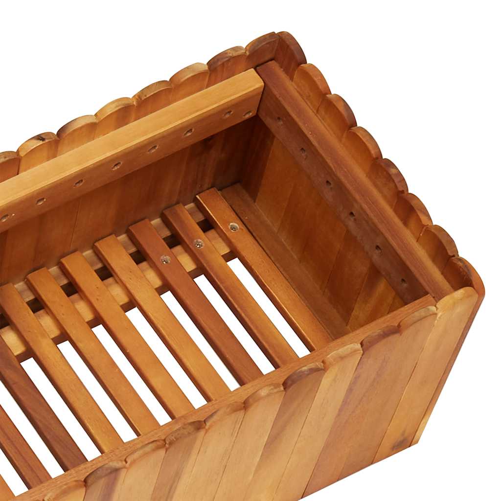 Arriate Elevado De Madera Maciza De Acacia 150x30x25 Cm_4