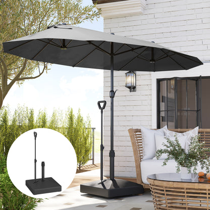 Outsunny Base Para Sombrilla Rellenable Con Agua 45l O Arena 55kg Negro_3