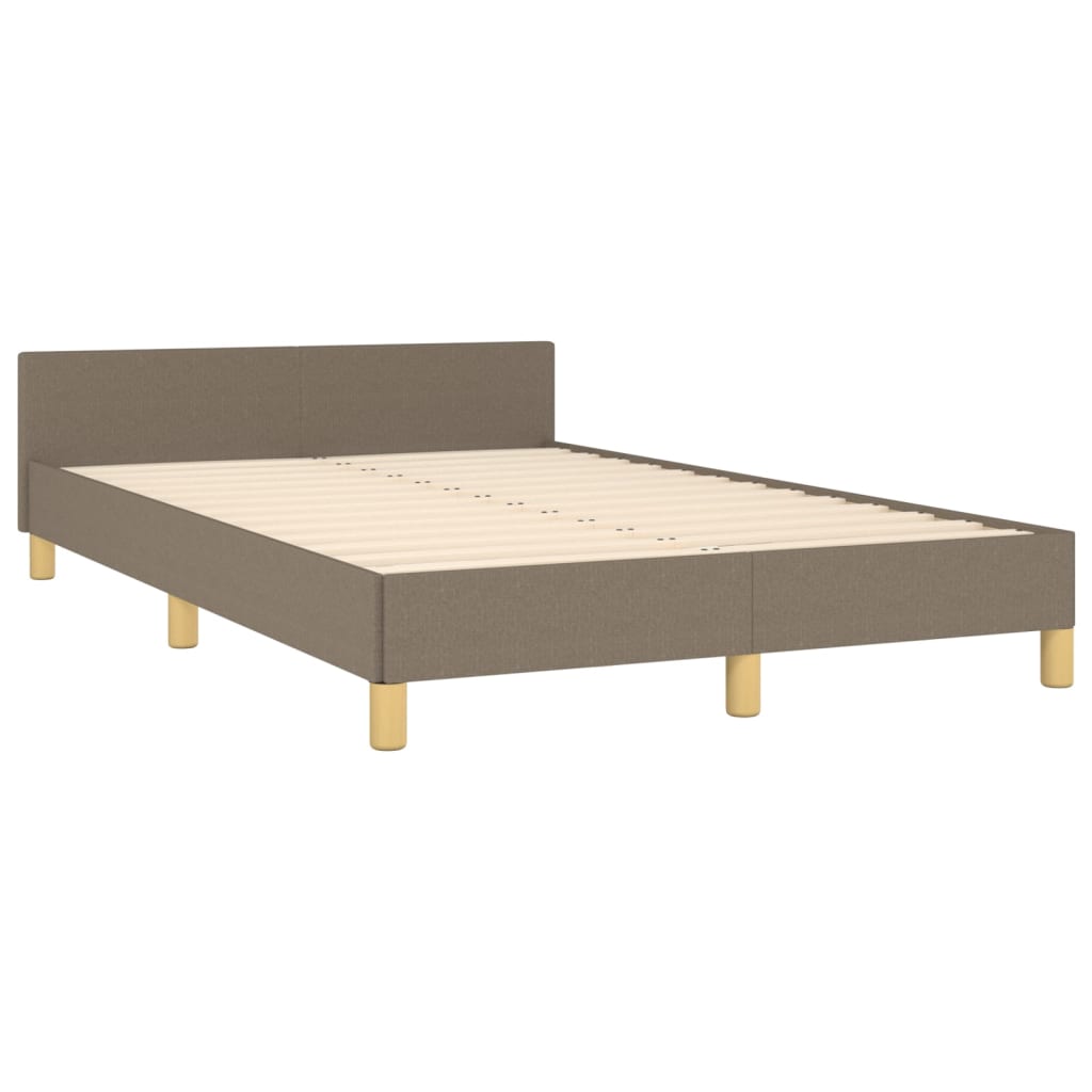 Estructura De Cama Con Cabecero De Tela Gris Taupe 120x200 Cm / Vetonek_2