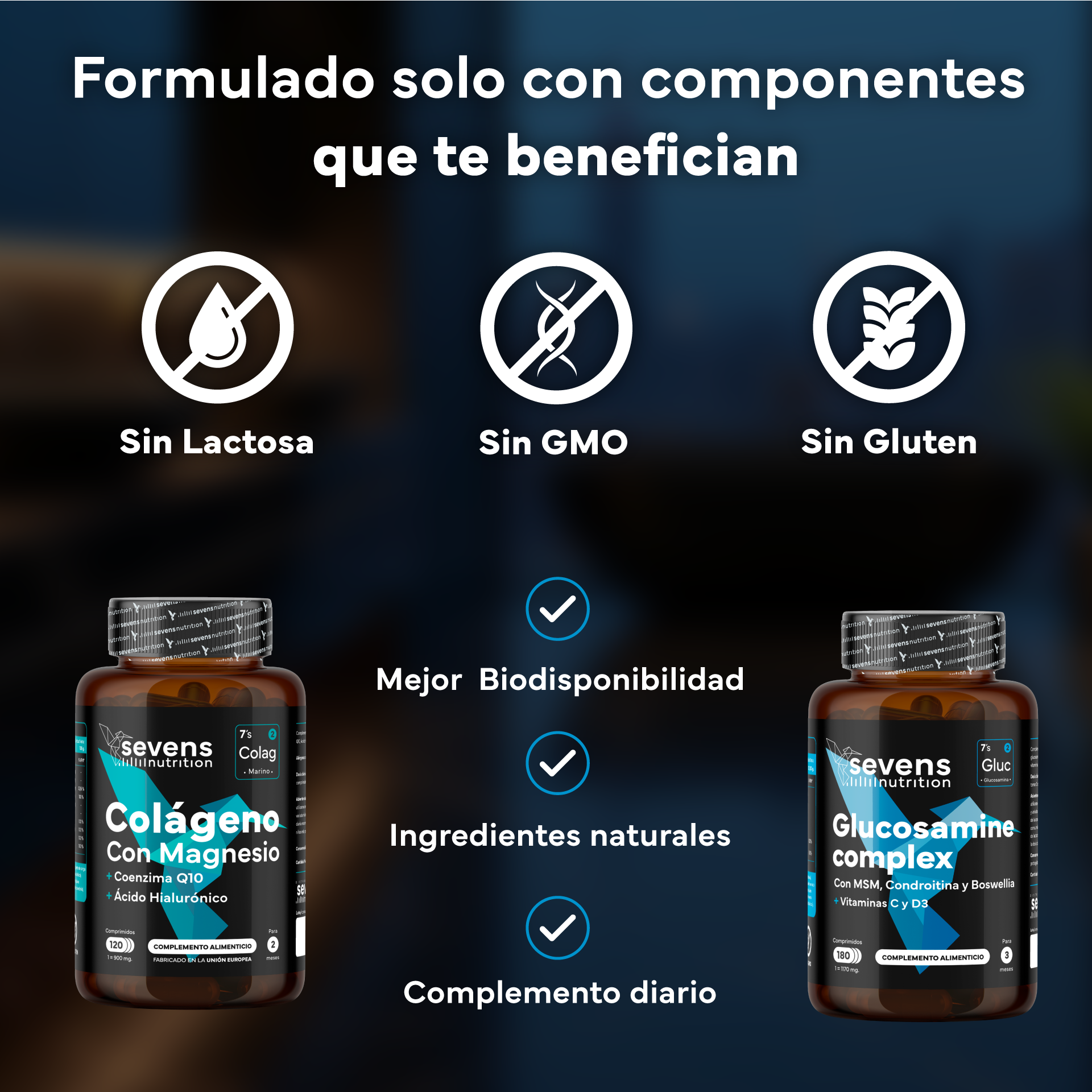 Colágeno Marino Con Magnesio + Glucosamina Condroitina Msm 6en1. Sevens Nutrition. Cuidado Articular, Óseo Y Cutáneo_3