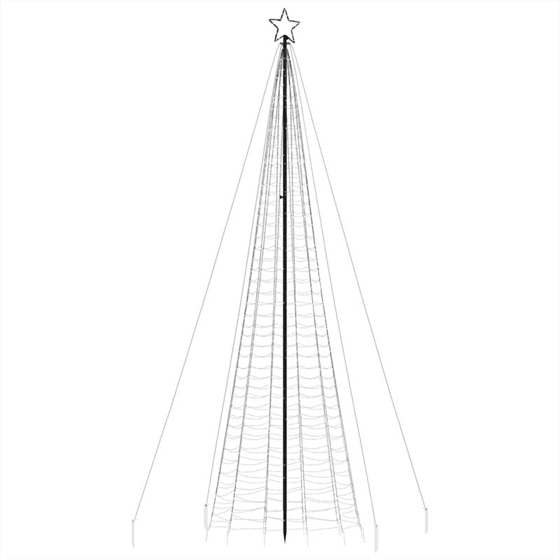 Vidaxl Árbol De Navidad Led Con Estacas 1534 Leds Blanco Frío 500 Cm_5