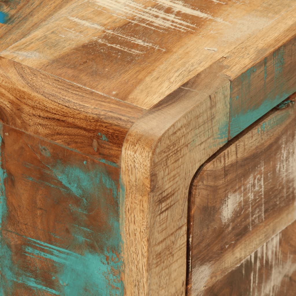 Mesa De Centro De Madera Maciza Reciclada 89x55x29 Cm_4