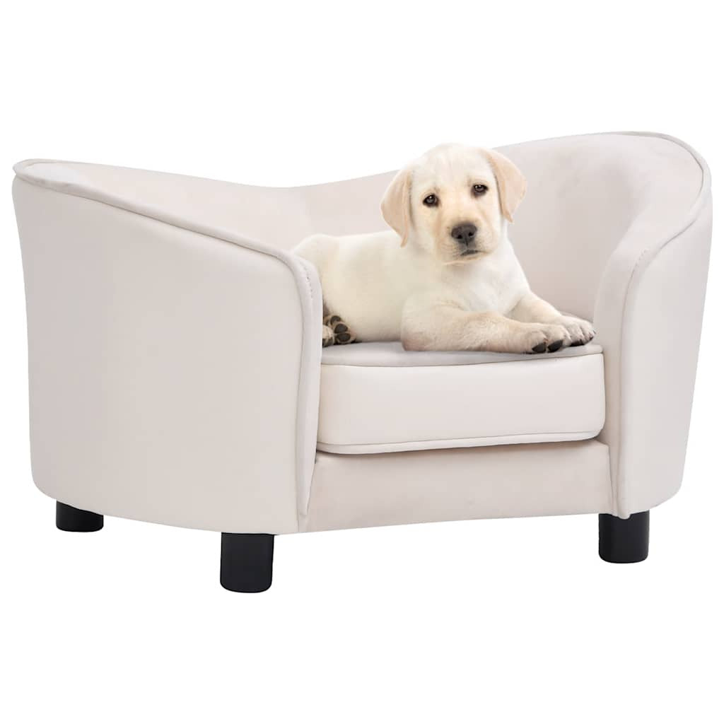 Vidaxl Sofá Para Perros Felpa Y Cuero Sintético Crema 69x49x40 Cm_1