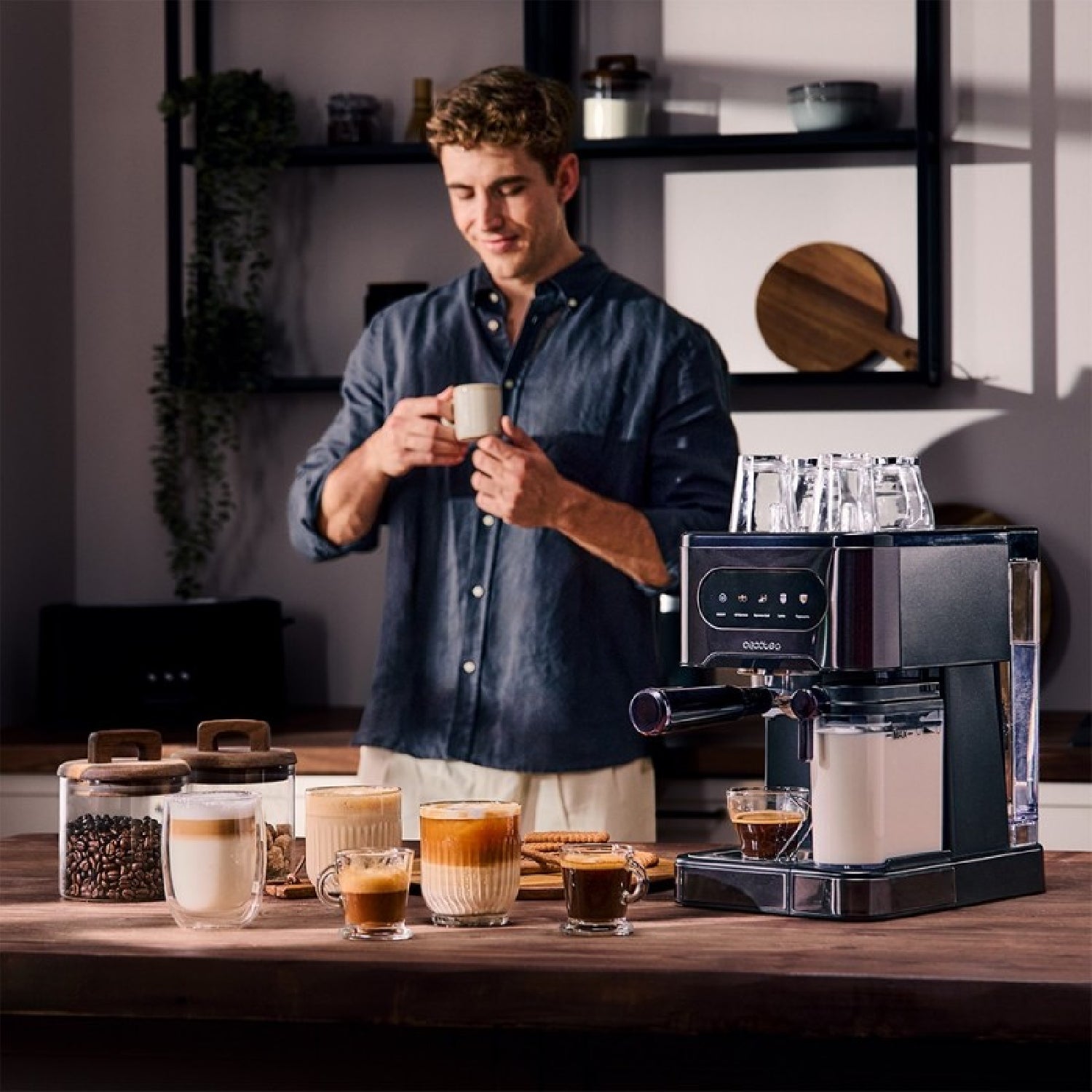 Cecotec Cafetera Express Semiautomáticas Power Espresso 20 Coldbrew Latte. 1350w, 20 Bares, Frío, Templado O Caliente_3