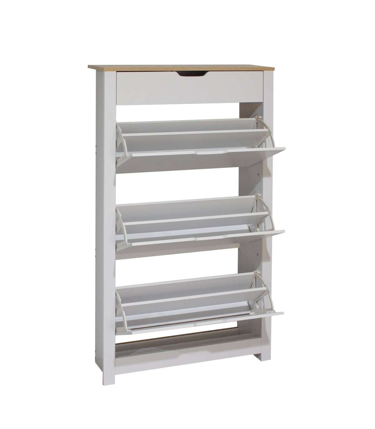 Armario Zapatero 3 Trampones 1 Cajón Acabado Blanco 78cm(ancho) 140cm(altura) 24cm(fondo)_1