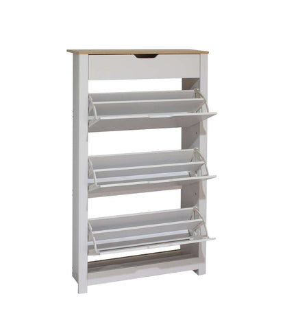 Armario Zapatero 3 Trampones 1 Cajón Acabado Blanco 78cm(ancho) 140cm(altura) 24cm(fondo)_1