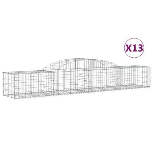 Cestas De Gaviones 13 Uds Forma De Arco Hierro 300x50x40/60 Cm_0