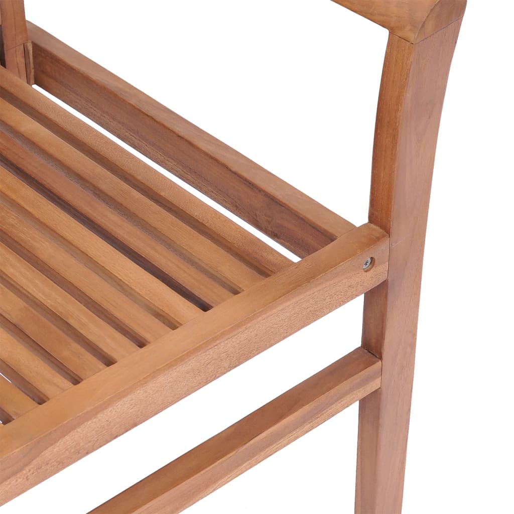 Vidaxl Sillas De Comedor 8 Unidades Madera De Teca Con Cojines Beige_4