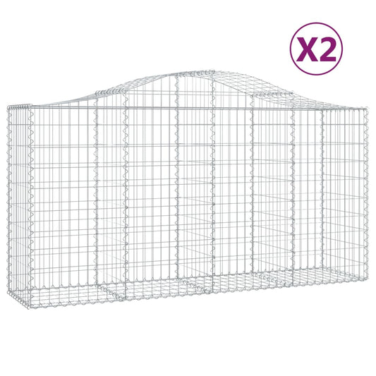 Cestas De Gaviones 2 Uds Forma De Arco Hierro 200x50x100/120 Cm_0