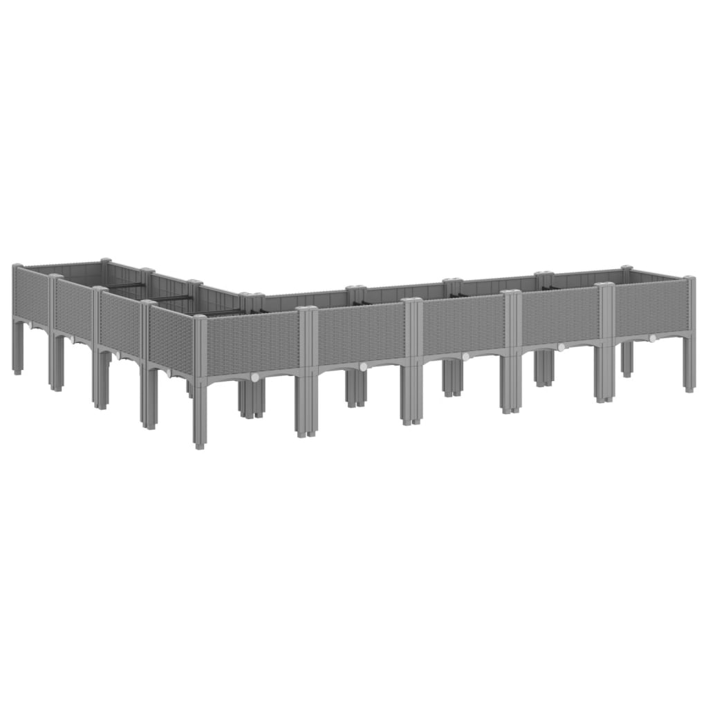 Jardinera Con Patas Pp Gris Claro 200x160x42 Cm_4