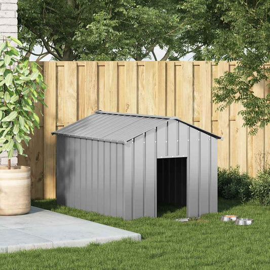 Caseta Para Perros Con Techo Acero Galvanizado 113x153x101 Cm_0