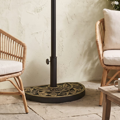 Outsunny Base De Sombrilla Peso 9 Kg En Forma De Semicírculo 50x31x32 Cm Bronce_1