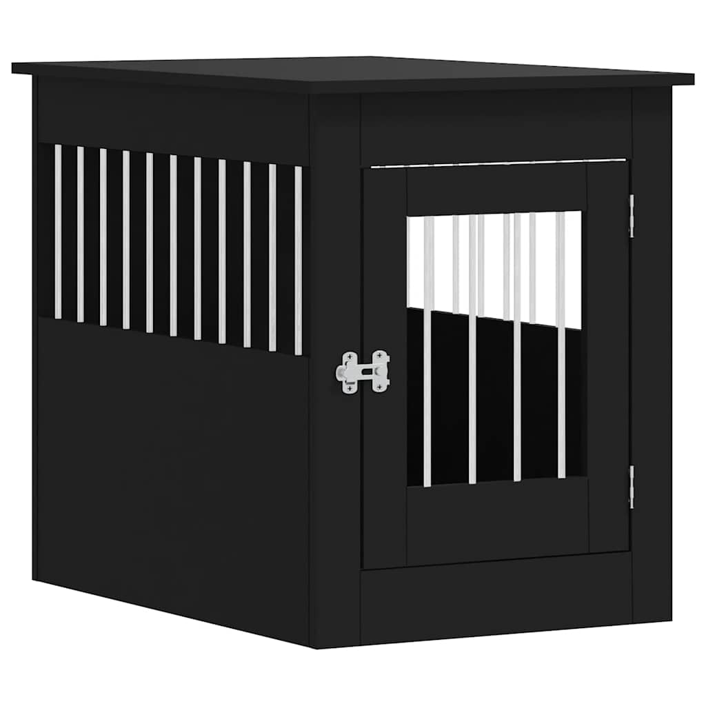 Jaula Para Perros Madera De Ingeniería Negro 55x80x68 Cm_0