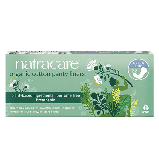 Protetores diários ultrafinos Natracare 100% algodão ecológico, 22 unidades