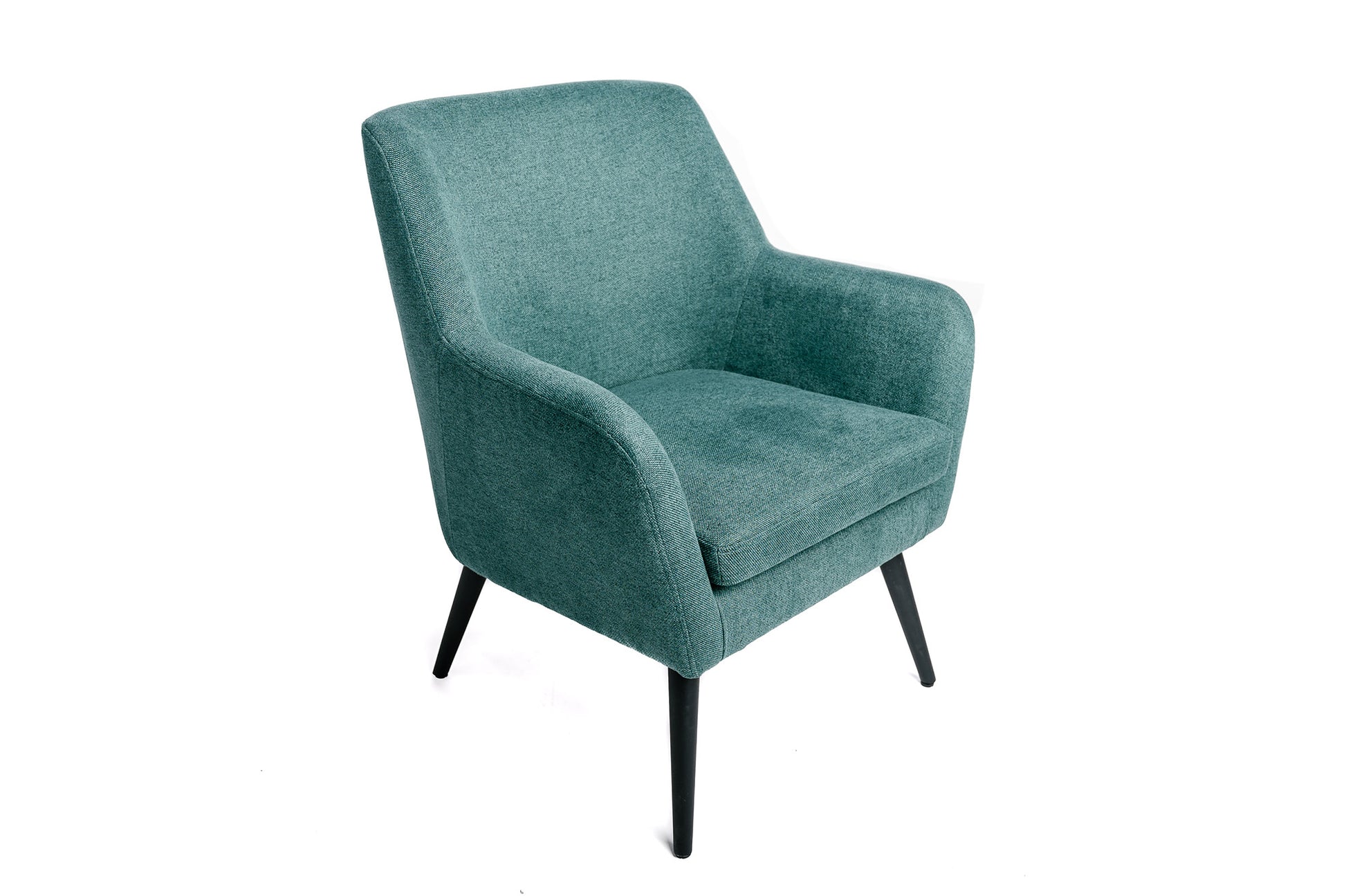 Sillón Lounge Oficina, Dormitorio, Salón Tela Verde Negro Pata De Madera Tropical 68x70x82cm- Muebles De Salón_3
