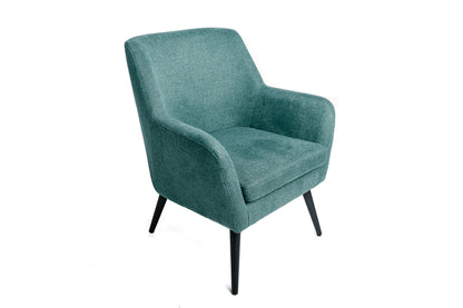 Sillón Lounge Oficina, Dormitorio, Salón Tela Verde Negro Pata De Madera Tropical 68x70x82cm- Muebles De Salón_3