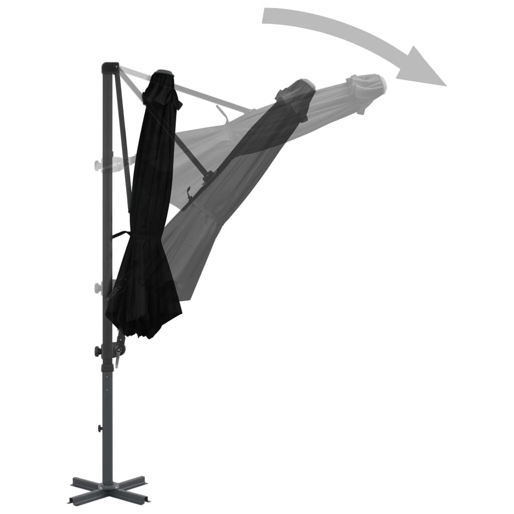 Vidaxl Sombrilla De Jardín Voladiza Con Palo De Aluminio Negra 300 Cm_3