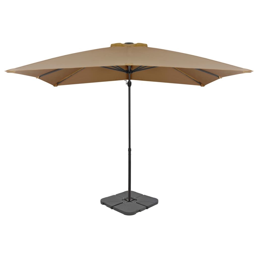 Vidaxl Sombrilla De Jardín Con Base Portátil Gris Taupe_0