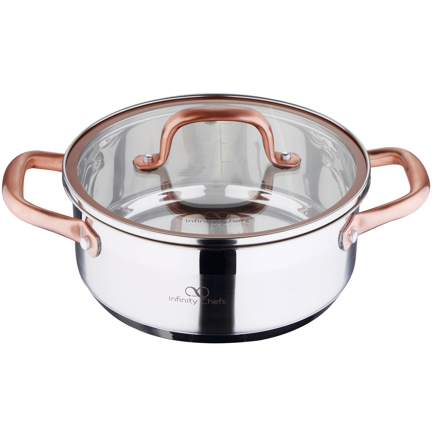 Infinity Chef - Bergner: Cacerola 20x8cm (2.3l) Acero Inoxidable Inducción 360 Con Tapa De Vidrio Infinity Chef_0
