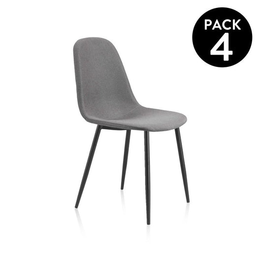 Pack 4 Sillas De Comedor Hall Tapizado, Gris, 54,5 X 84 X 44,5_0