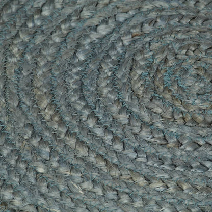 Alfombra De Yute Tejida A Mano Redonda Verde Oliva 210 Cm / Vetonek_3