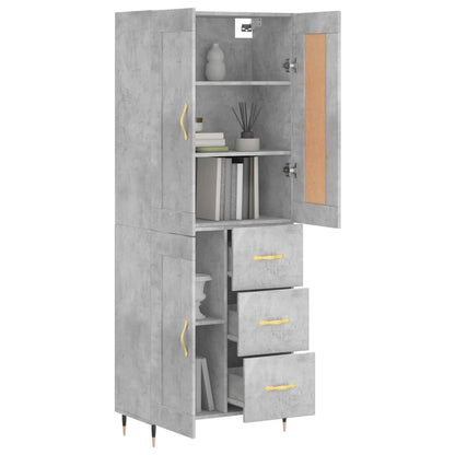 Aparador Alto Madera Contrachapada Gris Hormigón 69,5x34x180 Cm_2