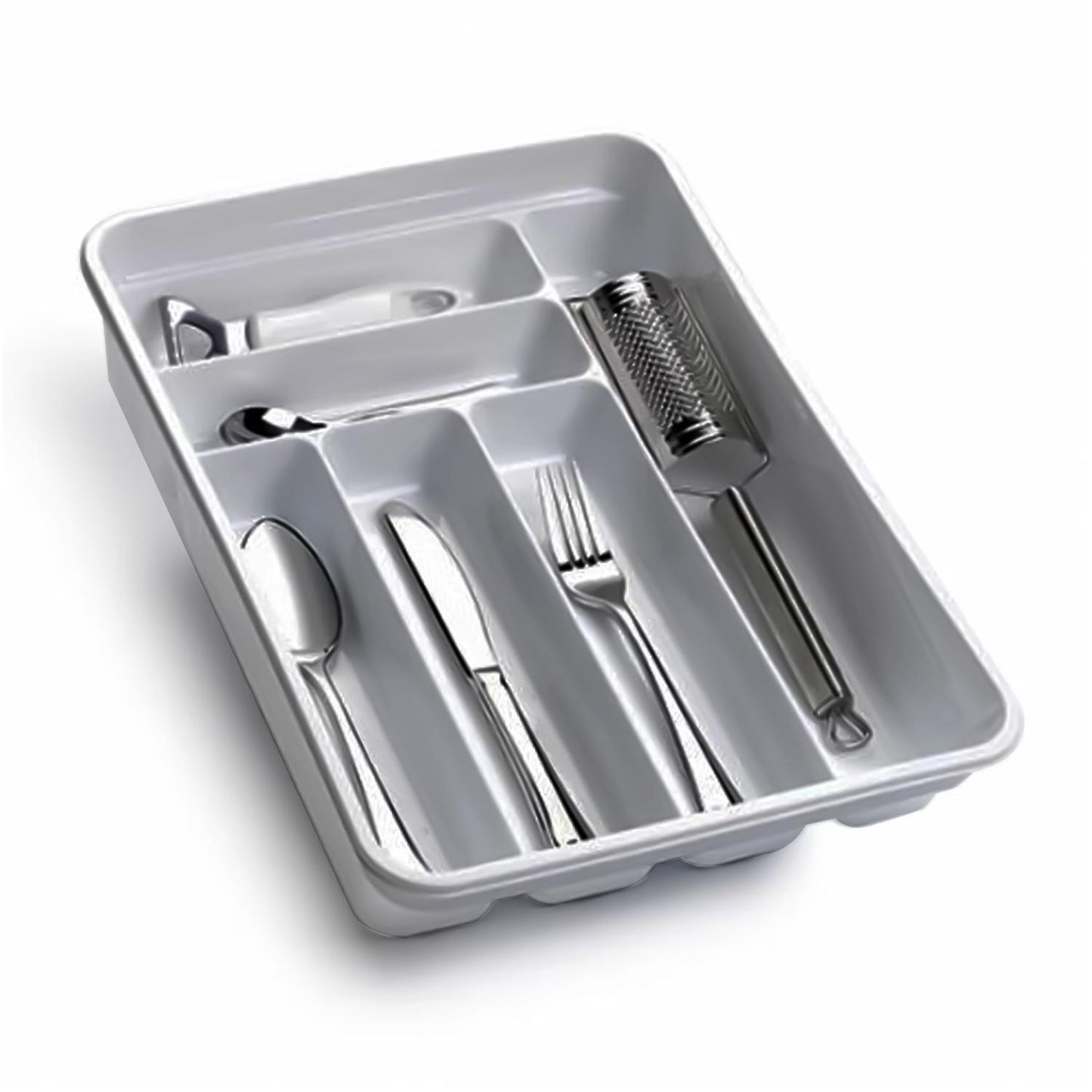 Cubertero Plastico Para Cajon. Color Plata 40x30x7 Cm._1