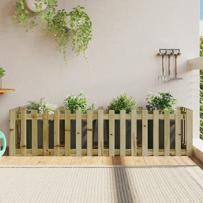 Arriate Elevado Jardín Valla Madera Impregnada Pino 200x50x50cm_1