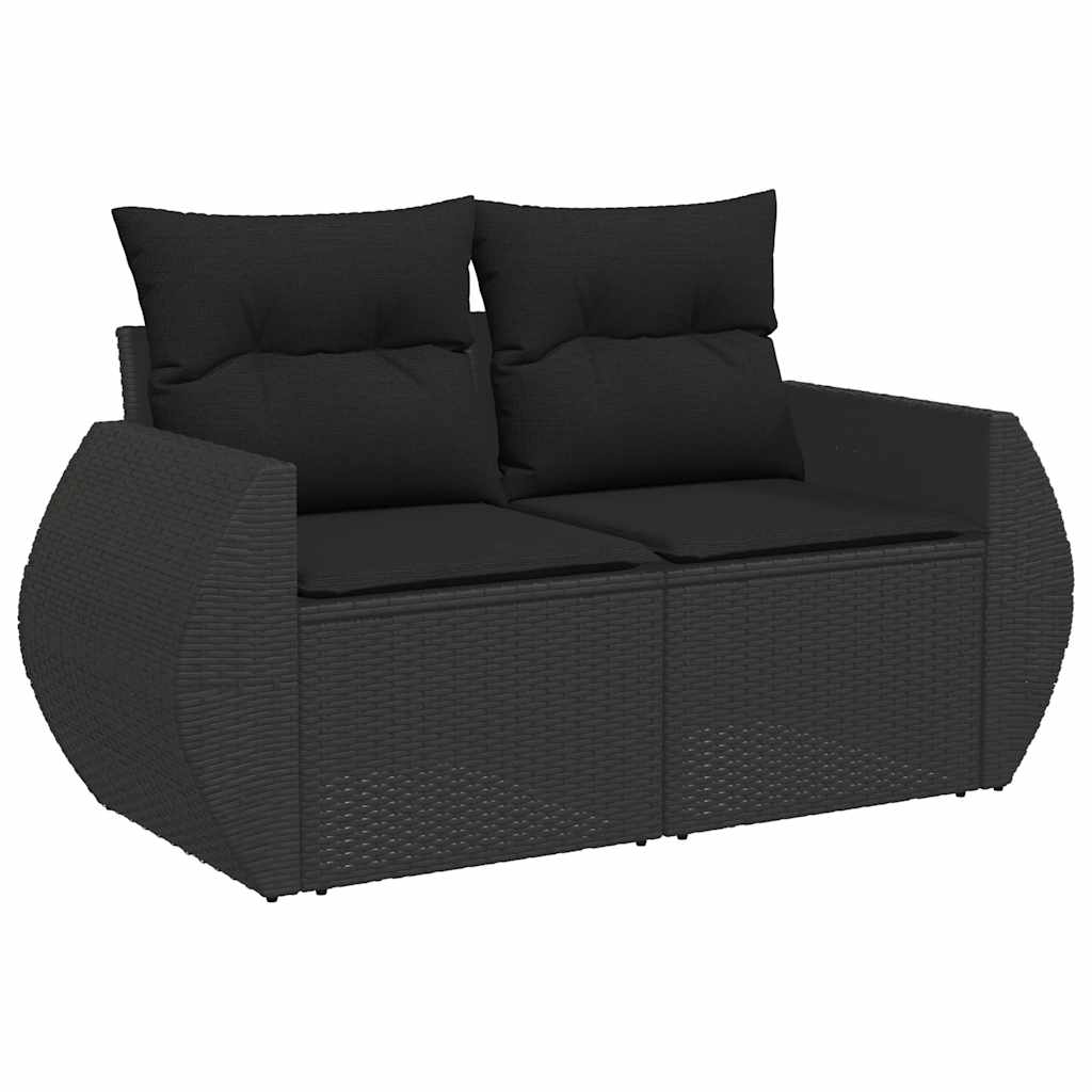 Set De Sofás De Jardín 6 Piezas Y Cojines Ratán Sintético Negro / Vetonek_1
