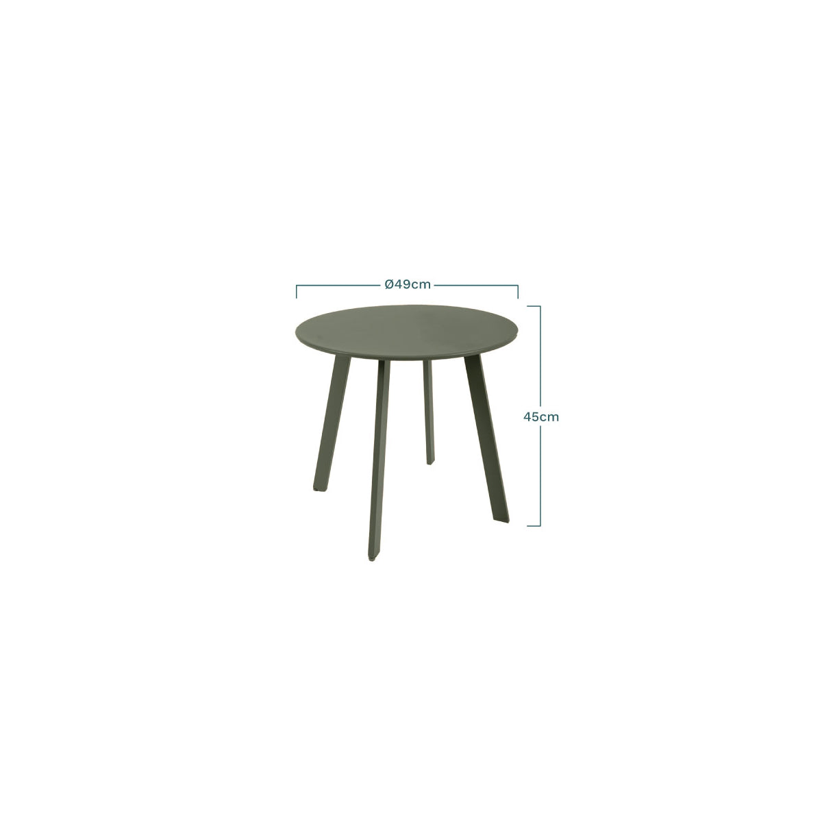 Mesa Auxiliar, Mesa De Jardín Redonda Caqui Acero Epoxi 49x45cm- Muebles De Jardín_3