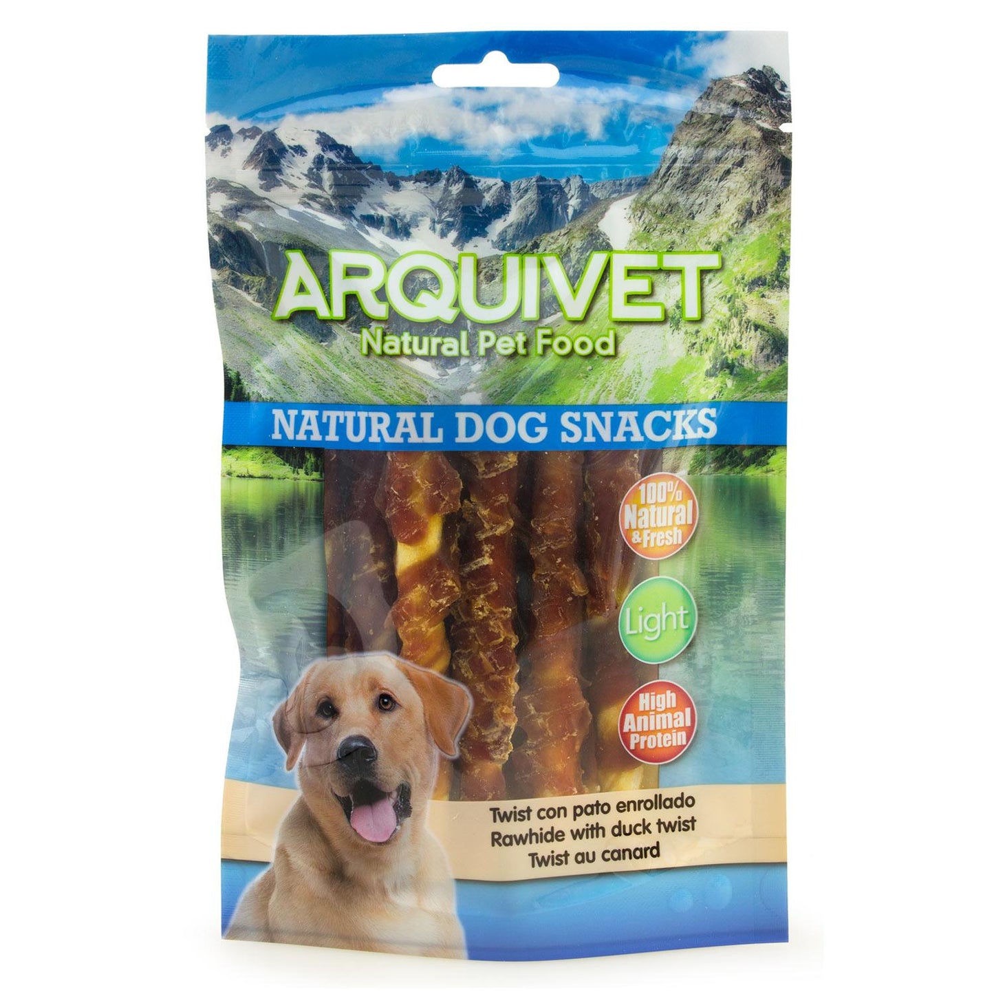 Snack para cães Arquivet Natural Twist Rolled Duck 13cm 100g