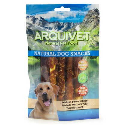 Snack para cães Arquivet Natural Twist Rolled Duck 13cm 100g