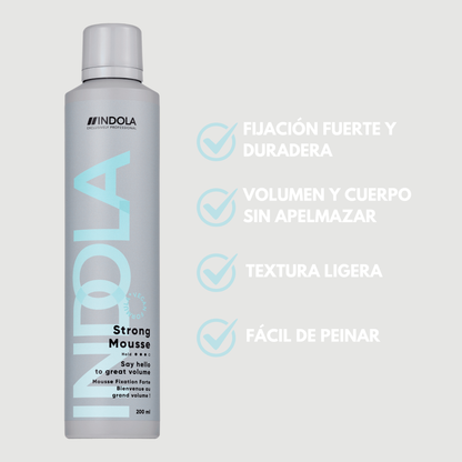 Indola Espuma De Fijación Fuerte Profesional 200ml_3