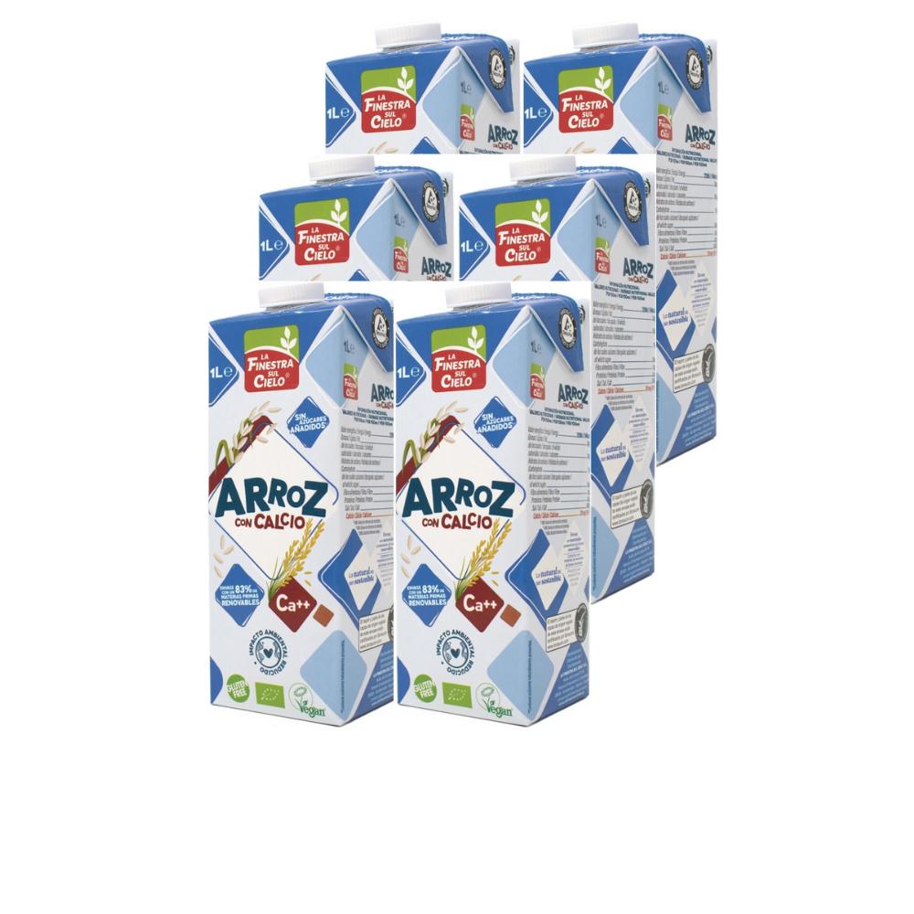 Pack de 6 Bebidas de Arroz La Finestra Sul Cielo com Cálcio 1 L