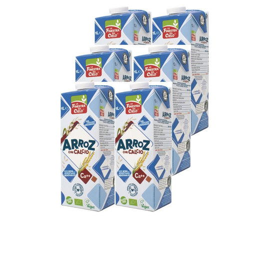Pack de 6 Bebidas de Arroz La Finestra Sul Cielo com Cálcio 1 L