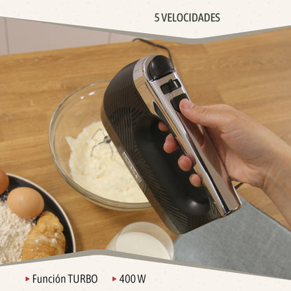 Briebe Elegance Set Batidora De Mano 2 Velocidades + Batidora Varillas Eléctrica 5 Velocidades + Turbo, Skt1187blk_4