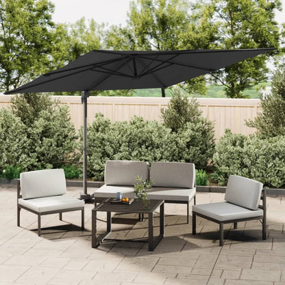 Vidaxl Sombrilla Voladiza Con Leds Negro 400x300 Cm_1