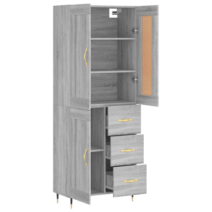 Aparador Alto Madera Contrachapada Gris Sonoma 69,5x34x180 Cm_3